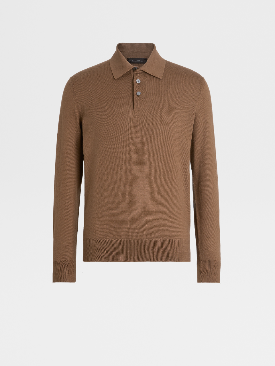 Vicuna Baby Island Cotton and Cashmere Knit Long-sleeve Polo